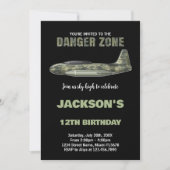 Fighter Jet Invitations d'anniversaire Dark Green (Devant)