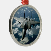 Fighter Jet Metalen Ornament (Rechts)