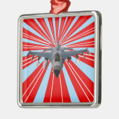 Fighter Jet Metalen Ornament (Links)