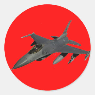 FIGHTER JET RONDE STICKER