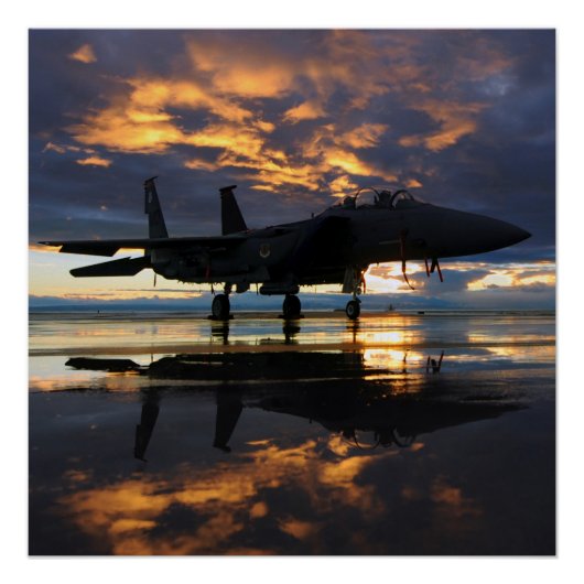 Fighter Jet Sunset Perfect Poster (Voorkant)