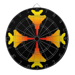Fighter Jets Metal Cage Black Dartboard Dartbord