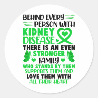 Fighter Vrouwen Mannen Familie Nierziekte Bewustzi Ronde Sticker