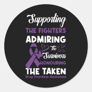 Fighters Honouring Taken Drug Overdose Awareness 4 Ronde Sticker