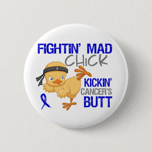 Fightin Chick Colon Cancer Ronde Button 5,7 Cm
