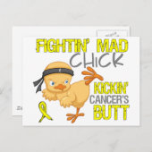 Fightin Chick Sarcoma Briefkaart (Voorkant / Achterkant)