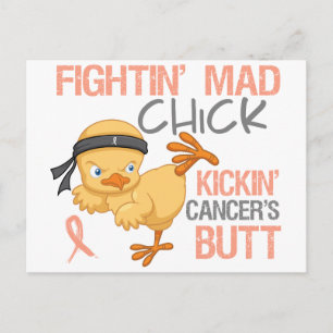 Fightin' Mad Chick Uterine Cancer Briefkaart