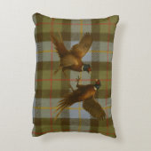 Fighting Pheasants on tweed / tartan background  Accent Kussen (Achterkant (Verticaal))