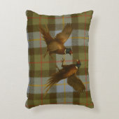 Fighting Pheasants on tweed / tartan background  Accent Kussen (Voorkant(Verticaal))