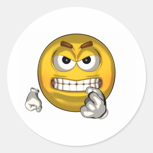 Fighting - Toon Ronde Sticker (Voorkant)