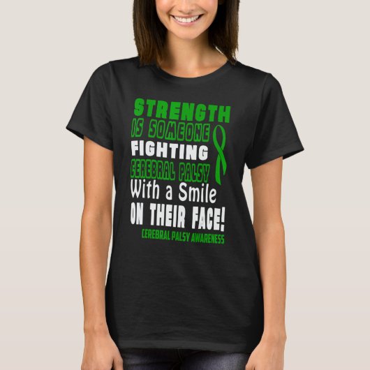 Fighting with a smile Cerebral Palsy Awareness T-shirt (Voorkant)