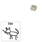 Figo, Stick Figuur Hond met Naam Rubberstempel (Gestempeld)