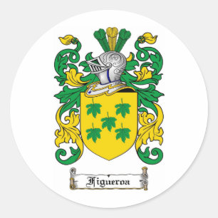 FIGUEROA FAMILIE CREST - FIGUEROA COAT WAPENS RONDE STICKER