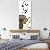 Figurative Native American en Buffalo Canvas Afdruk (Insitu (Slaapkamer))