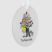 Figure de bâton Couple aîné, Ornement Acrylique Ch (devant)