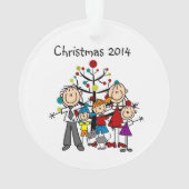 Figure de bâton Famille de cinq w d'ornement acryl (dos)