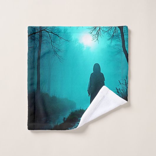 Figure de fantôme dans Haunted Woods Design (Gant de toilette)