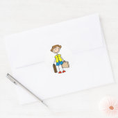 Figure De Sticker Avec Sticker De Bagage (Enveloppe)