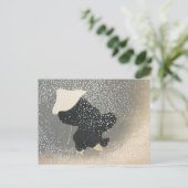 FIGURE JAPONAISE DANS LA CARTE POSTALE DE NEIGE (Debout devant)