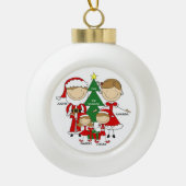 Figure mignonne Famille de 4 ornement de Noël (Devant)