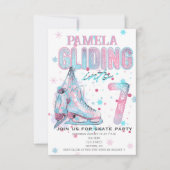 Figure Patinage 7e invitation de fête d'anniversai (Devant)