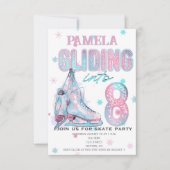 Figure Patinage 8e invitation de fête d'anniversai (Devant)