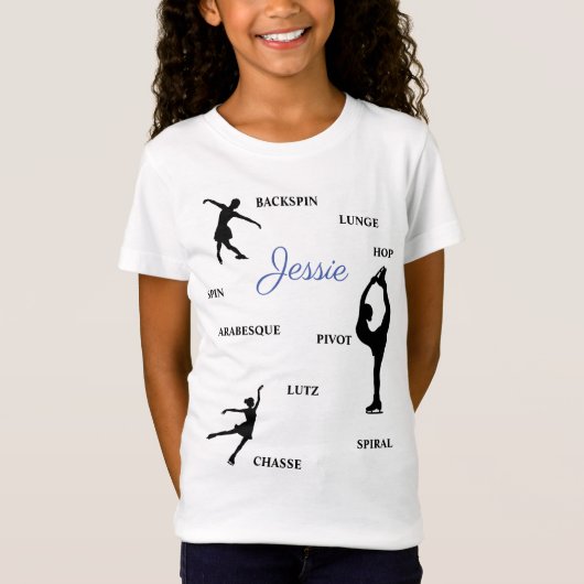 Figure Patinage Compétences Typographie T-shirt av (Devant)