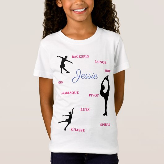 Figure Patinage Compétences Typographie T-shirt av (Devant)