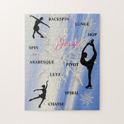 Figure Patinage Snowflake Typography Puzzle avec n (Vertical)