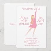 Figure Skater Invitation (Pink) (Devant / Derrière)