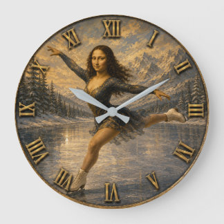 Figure Skating Funny Mona Ice Skater Gift Grote Klok