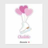 Figure Skating Happy Birthday Balloons Sticker (Vel)