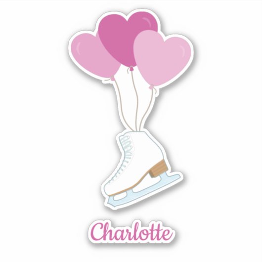 Figure Skating Happy Birthday Balloons Sticker (Voorkant)