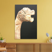 Figurehead of a Viking Longship, gevonden in Osebe Canvas Afdruk (Insitu (Woonkamer))