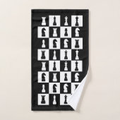 Figures de jeu d'échecs noir et blanc (Serviette à main)