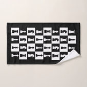 Figures de jeu d'échecs noir et blanc (Serviette à main)