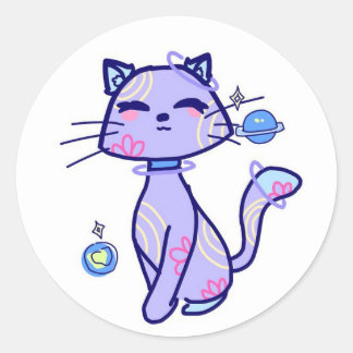 Figurinha gato espacial ronde sticker