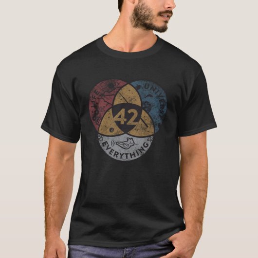 Figuur 42 Leven in het universum en alles 8 T-shirt (Voorkant)