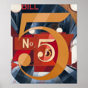 Figuur 5 in goud, beroemd schilderij poster