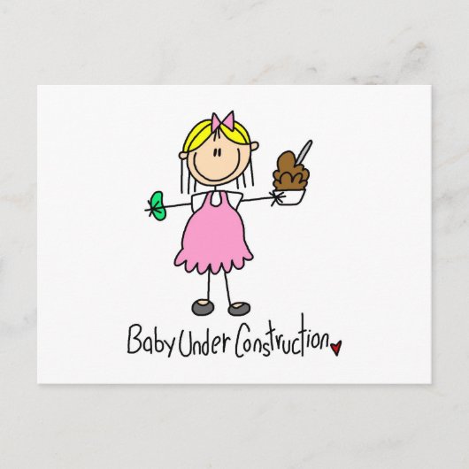 Figuur Baby onder constructie Briefkaart (Voorkant)