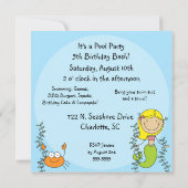 Figuur Mermaid Aangepaste uitnodiging van de Dag v (Achterkant)