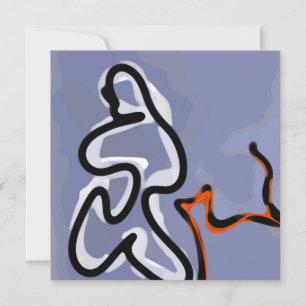 Figuur met Feline: Abstract Blauw, Sinaasappel, B 