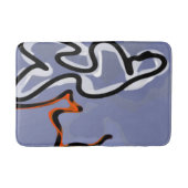 Figuur met Feline: Abstract Blauw, Sinaasappel, B  Badmat (Voorkant)