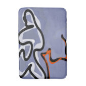 Figuur met Feline: Abstract Blauw, Sinaasappel, B  Badmat (Voorkant Verticaal)