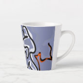 Figuur met Feline: Abstract Blauw, Sinaasappel, B Latte Mok (Rechts)