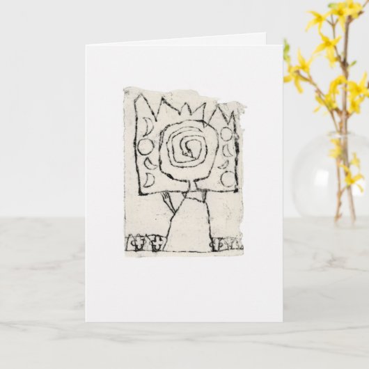 Figuur met kroon en slang kaart (Gele Bloem)