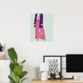 Figuur met vaste Mode - gestripte zuigers Poster (Thuiskantoor)