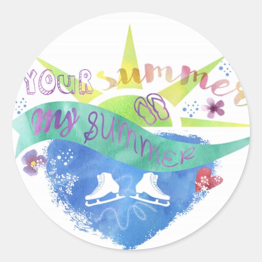 Figuur Schaats ontwerp Ronde Sticker (Voorkant)