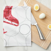 Figuur schaatsbus - rode schaats handdoek met ster (Quarter Fold)