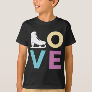 Figuur Schaatsen Gif voor Meisjes Vrouwen LIEFDE I T-shirt